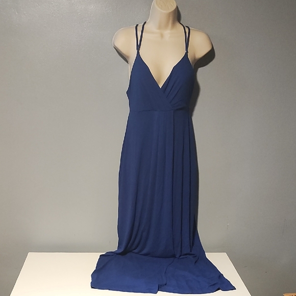 Willi Smith Dresses & Skirts - Willi Smith Elegant Blue Women's Faux Wrap Front Maxi Dress